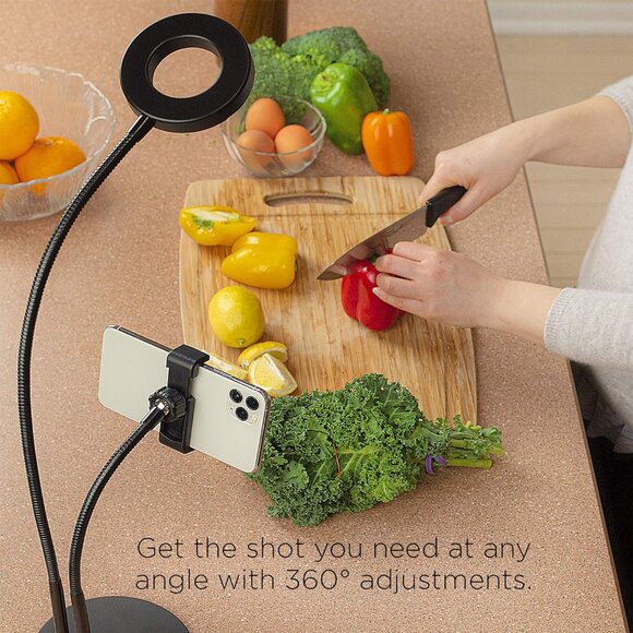 Brand New Merkury Innovations Desktop Selfie Studio Ring Light with Remote - Picture 9 of 10